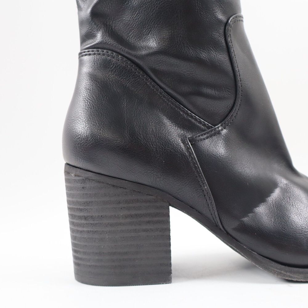 🔥NEW BP. Luke Over the Knee Boots Side Zip Faux Leather Heeled, Black, 7M US🔥 - Picture 9 of 11